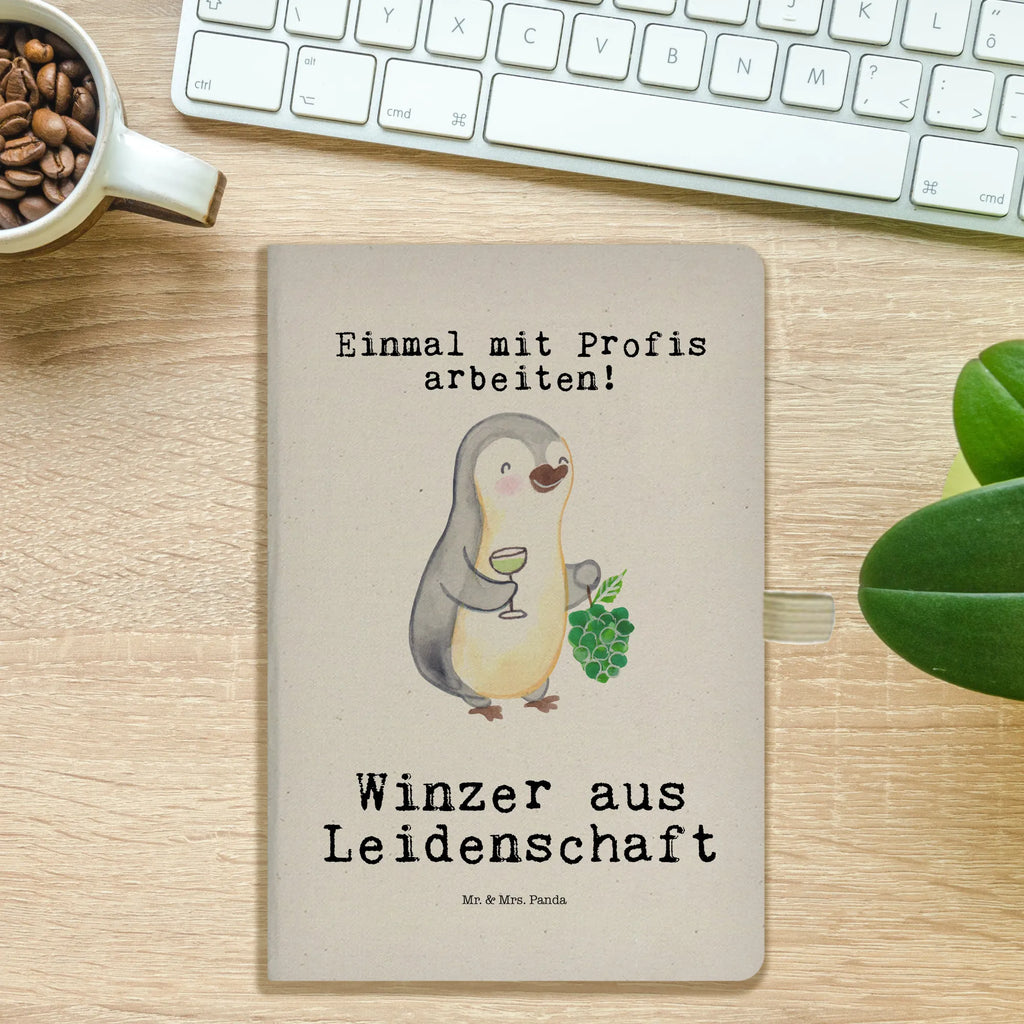 Bawełniany notatnik DIN A4 Winiarz Pasja Zawód, Wykształcenie, Jubileusz, Pożegnanie, Emerytura, Kolega, Koleżanka, Prezent, Dawać, Pracownik, Współpracownik, Firma, Dziękuję, Dziękuję bardzo