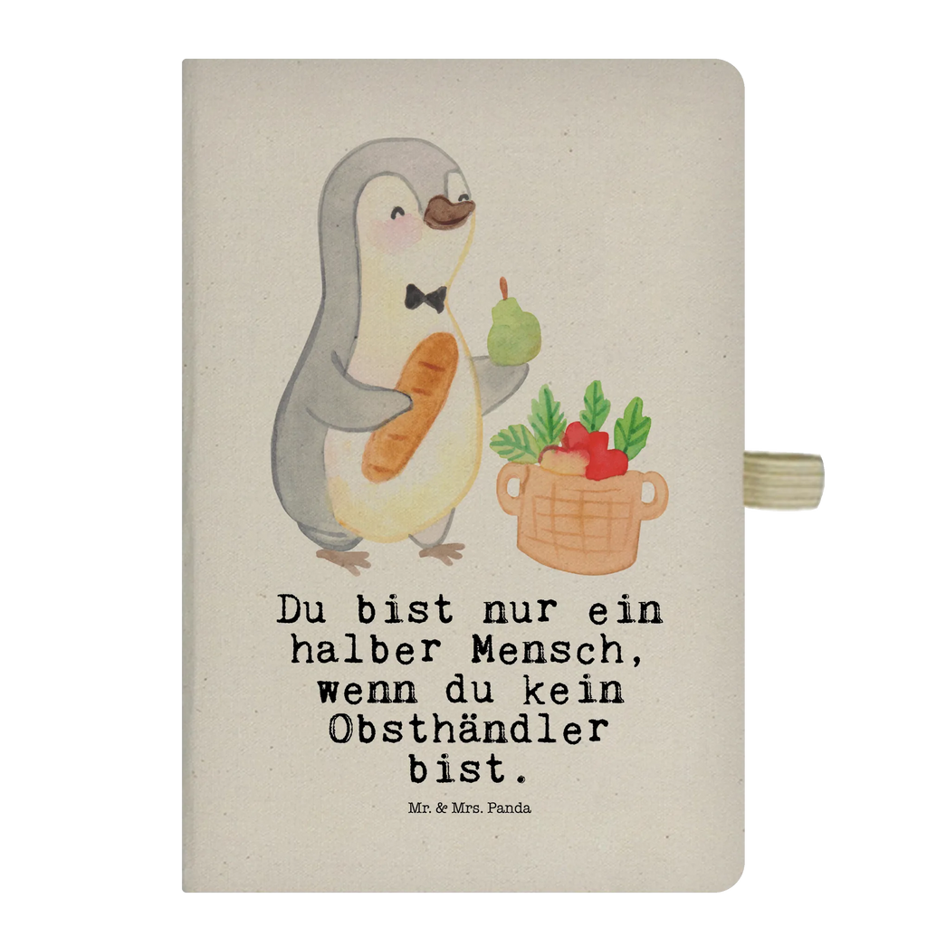 Bawełniany notes DIN A5 Sprzedawca owoców serce Zawód, Wykształcenie, Jubileusz, Pożegnanie, Emerytura, Kolega, Koleżanka, Prezent, Dawać, Pracownik, Współpracownik, Firma, Dziękuję, Dziękuję bardzo