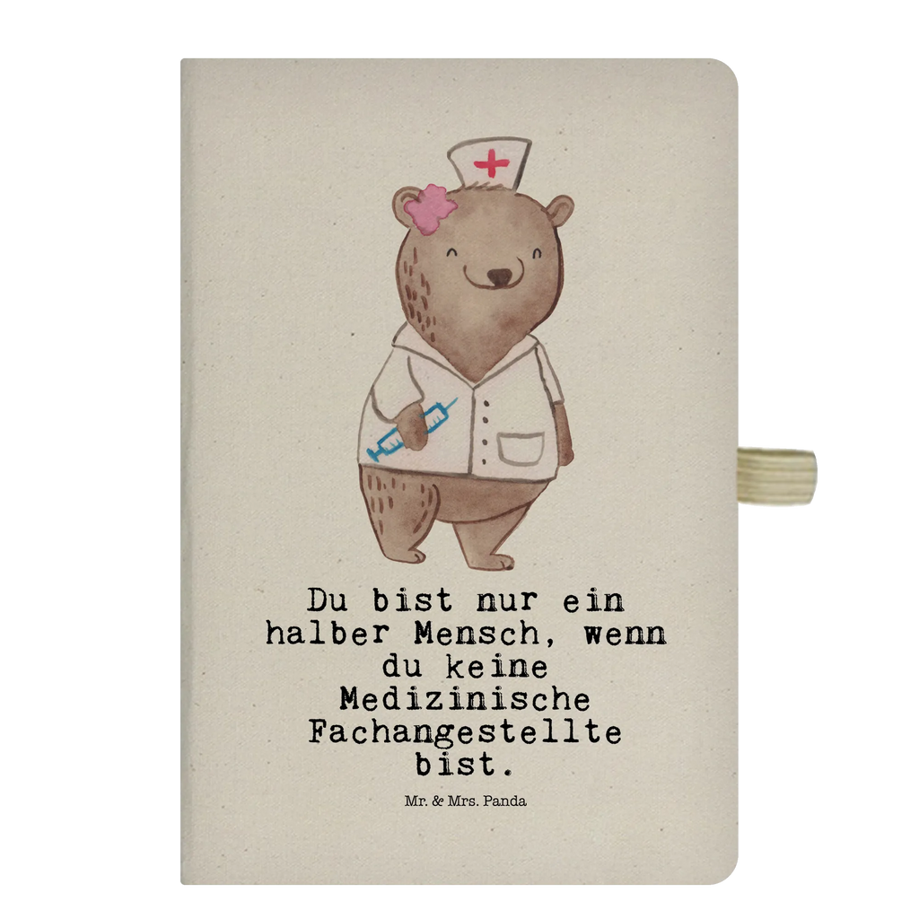 Bawełniany notes DIN A5 medyczna asystentka Serce Zawód, Wykształcenie, Jubileusz, Pożegnanie, Emerytura, Kolega, Koleżanka, Prezent, Dawać, Pracownik, Współpracownik, Firma, Dziękuję, Dziękuję bardzo