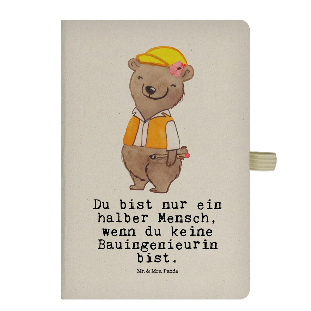 Bawełniany notes DIN A5 inżynierka budownictwa serce Zawód, Wykształcenie, Jubileusz, Pożegnanie, Emerytura, Kolega, Koleżanka, Prezent, Dawać, Pracownik, Współpracownik, Firma, Dziękuję, Dziękuję bardzo