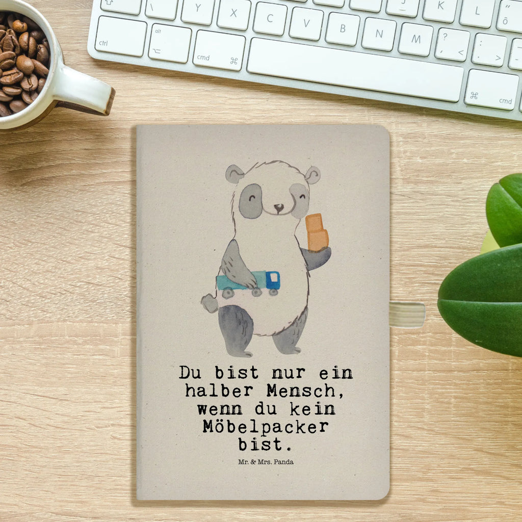 Bawełniany notatnik DIN A4 Pracownik przeprowadzek Serce Zawód, Wykształcenie, Jubileusz, Pożegnanie, Emerytura, Kolega, Koleżanka, Prezent, Dawać, Pracownik, Współpracownik, Firma, Dziękuję, Dziękuję bardzo