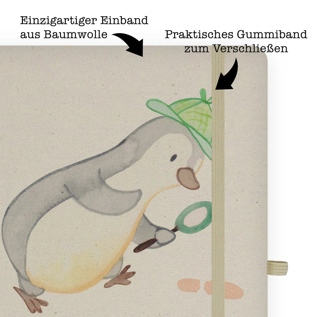 Cotton notebook Detective heart entry book, sketchbook, journal, diary, notepad, notebook, address book, notes, writing book, gift, gift idea, best, farewell gift, passing exam, anniversary, retirement, promotion, job start, sayings, funny, profession