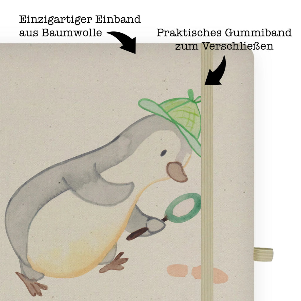 Cotton notebook Detective heart entry book, sketchbook, journal, diary, notepad, notebook, address book, notes, writing book, gift, gift idea, best, farewell gift, passing exam, anniversary, retirement, promotion, job start, sayings, funny, profession