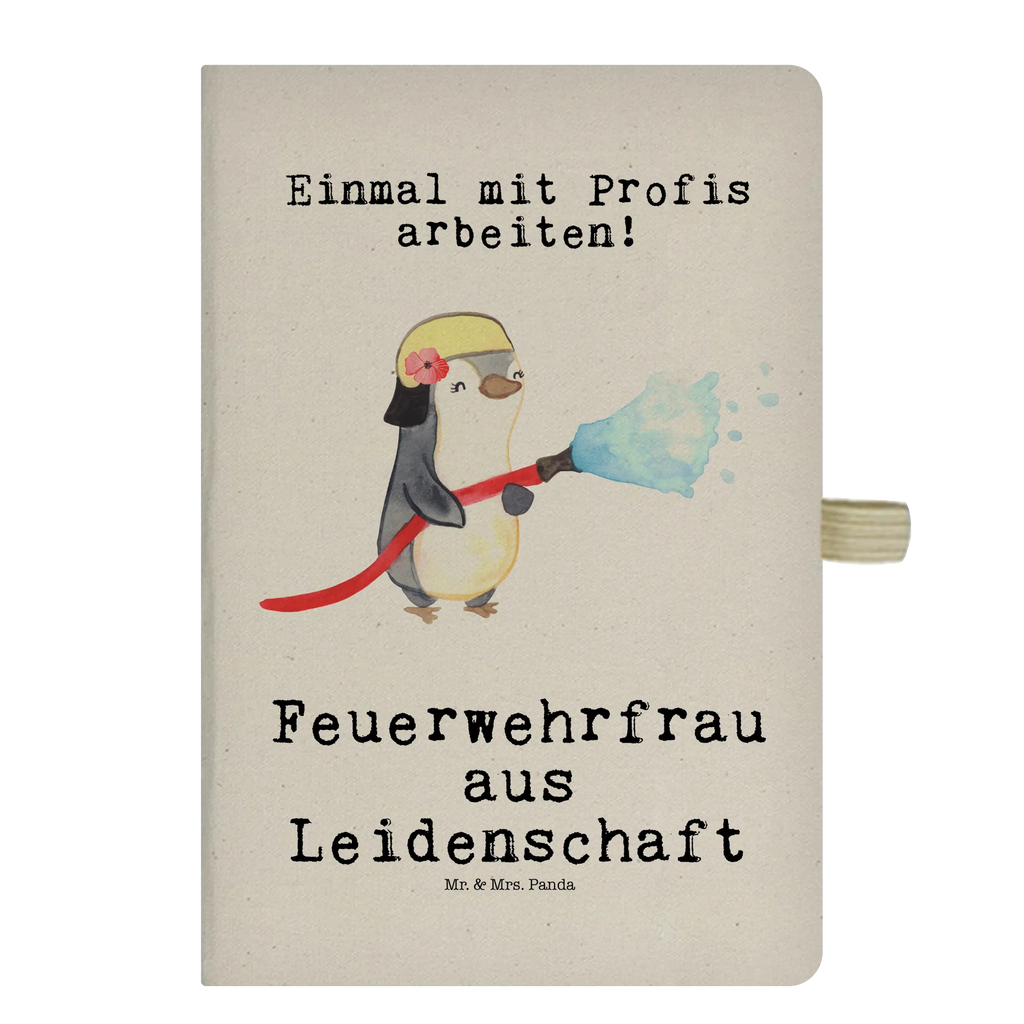 Bawełniany notes DIN A5 strażaczka Pasja Zawód, Wykształcenie, Jubileusz, Pożegnanie, Emerytura, Kolega, Koleżanka, Prezent, Dawać, Pracownik, Współpracownik, Firma, Dziękuję, Dziękuję bardzo