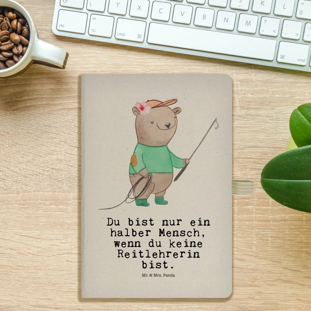 Bawełniany notes DIN A5 instruktorka jazdy konnej serce Zawód, Wykształcenie, Jubileusz, Pożegnanie, Emerytura, Kolega, Koleżanka, Prezent, Dawać, Pracownik, Współpracownik, Firma, Dziękuję, Dziękuję bardzo