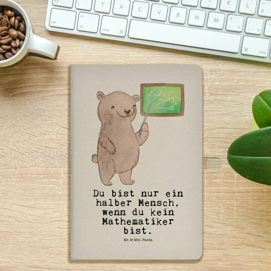 Bawełniany notes DIN A5 Matematyk serce Zawód, Wykształcenie, Jubileusz, Pożegnanie, Emerytura, Kolega, Koleżanka, Prezent, Dawać, Pracownik, Współpracownik, Firma, Dziękuję, Dziękuję bardzo