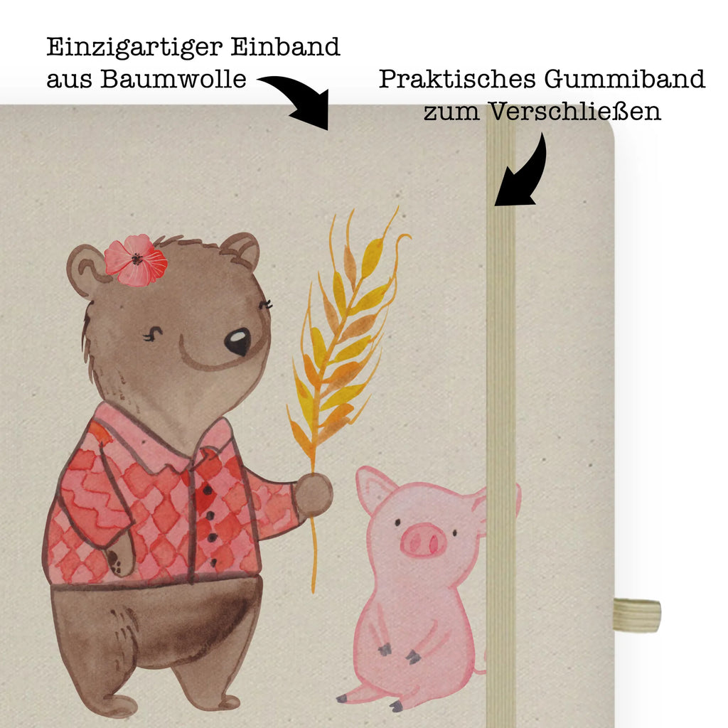 Cotton notebook female farmer heart notes, entry book, journal, writing book, diary, sketchbook, notebook, notepad, address book, gift, gift idea, best, farewell gift, passing exam, anniversary, retirement, promotion, job start, sayings, funny, profession