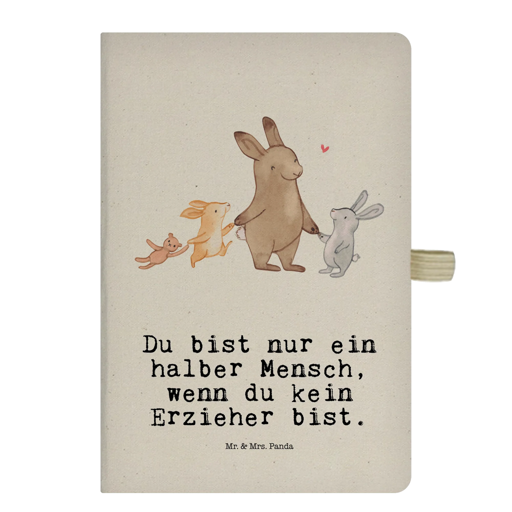 Bawełniany notes DIN A5 wychowawca serce Zawód, Wykształcenie, Jubileusz, Pożegnanie, Emerytura, Kolega, Koleżanka, Prezent, Dawać, Pracownik, Współpracownik, Firma, Dziękuję, Dziękuję bardzo