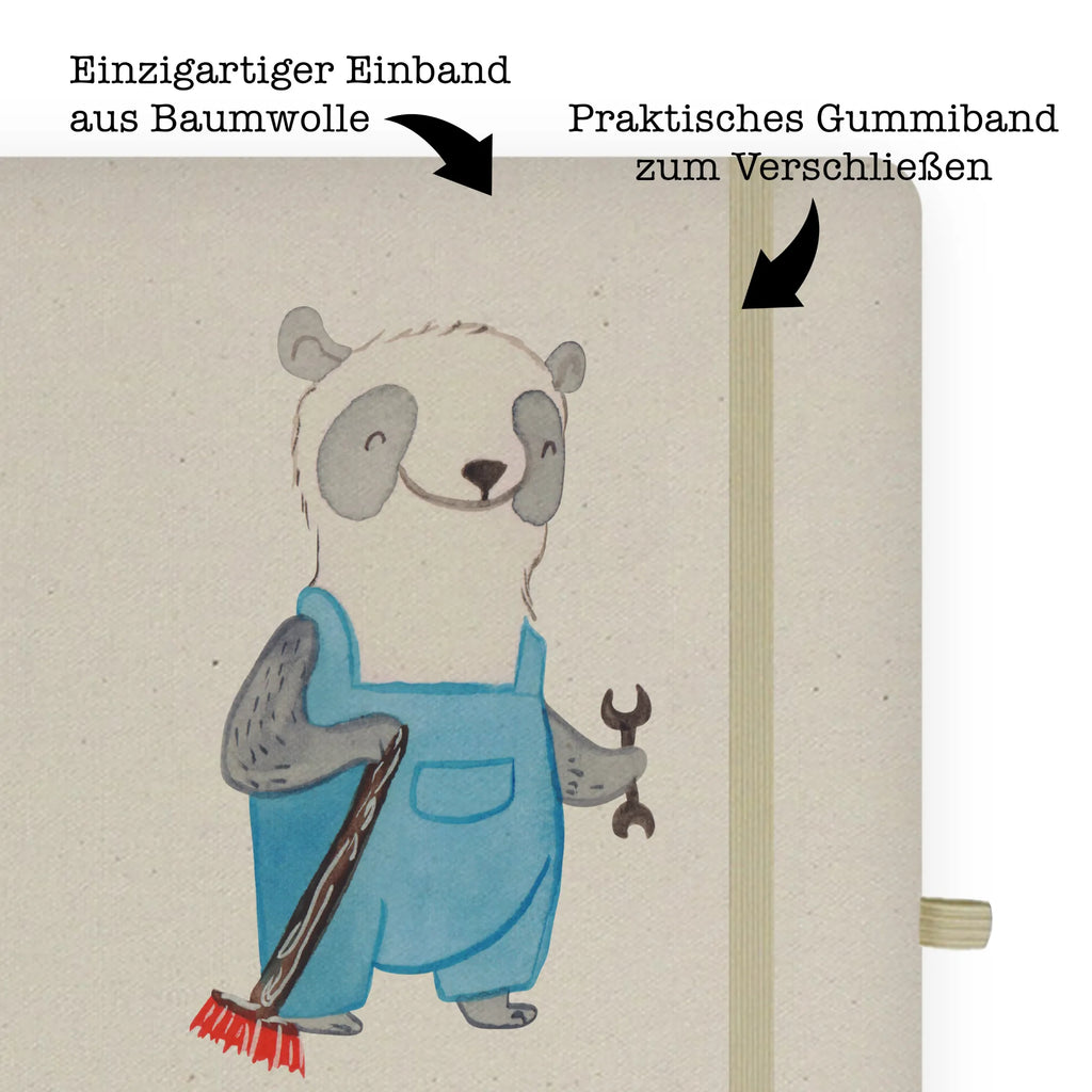 Bawełniany notatnik DIN A4 dozorca serce Zawód, Wykształcenie, Jubileusz, Pożegnanie, Emerytura, Kolega, Koleżanka, Prezent, Dawać, Pracownik, Współpracownik, Firma, Dziękuję, Dziękuję bardzo