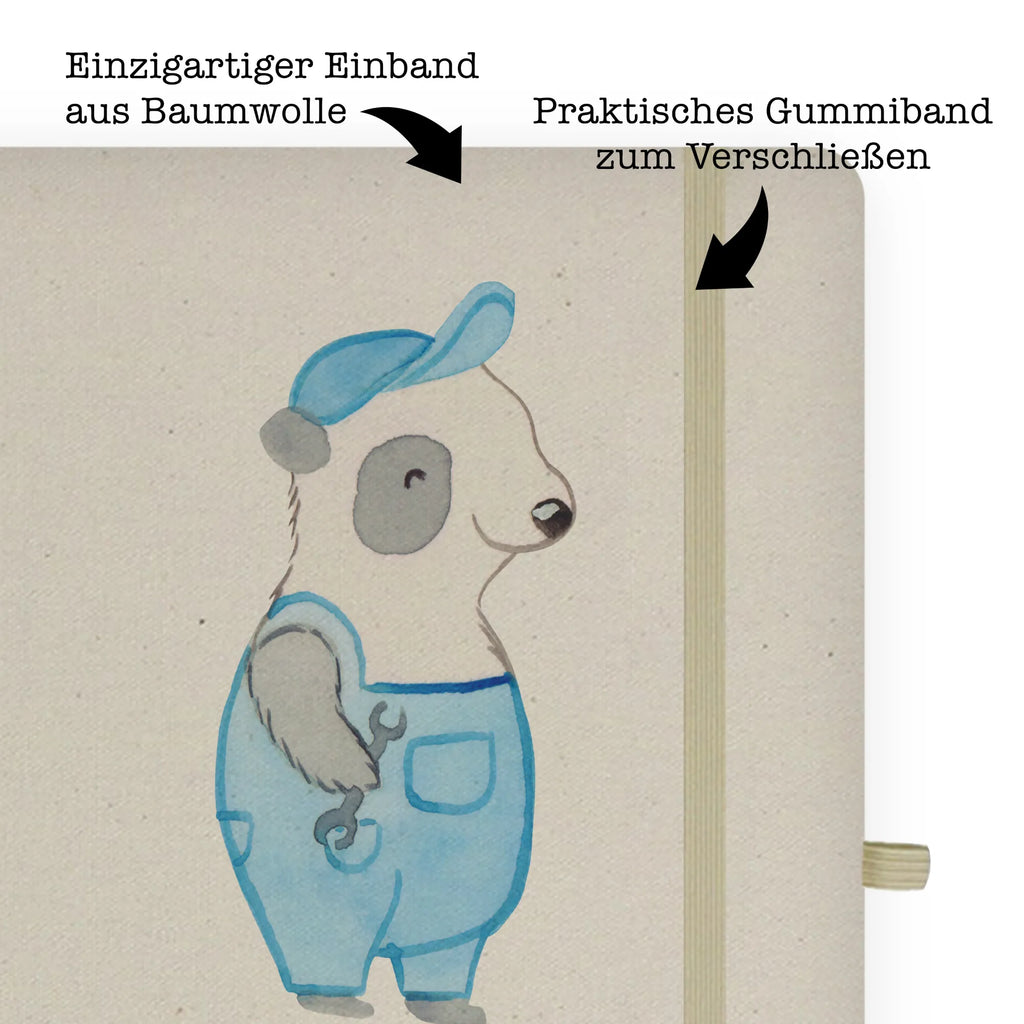 Bawełniany notes DIN A5 rzemieślnik serce Zawód, Wykształcenie, Jubileusz, Pożegnanie, Emerytura, Kolega, Koleżanka, Prezent, Dawać, Pracownik, Współpracownik, Firma, Dziękuję, Dziękuję bardzo