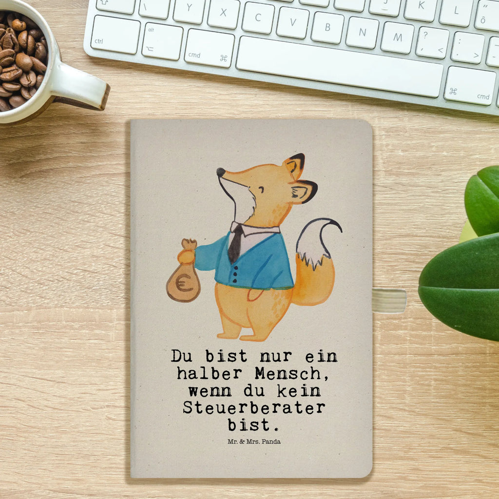 Bawełniany notatnik DIN A4 doradca podatkowy serce Zawód, Wykształcenie, Jubileusz, Pożegnanie, Emerytura, Kolega, Koleżanka, Prezent, Dawać, Pracownik, Współpracownik, Firma, Dziękuję, Dziękuję bardzo