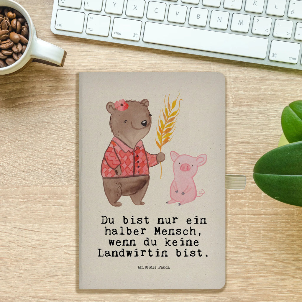 Cotton notebook female farmer heart notes, entry book, journal, writing book, diary, sketchbook, notebook, notepad, address book, gift, gift idea, best, farewell gift, passing exam, anniversary, retirement, promotion, job start, sayings, funny, profession