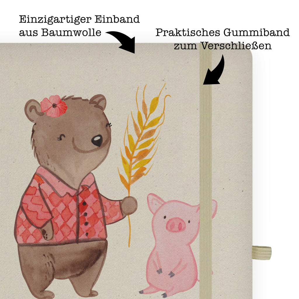 Cotton notebook female farmer heart notes, entry book, journal, writing book, diary, sketchbook, notebook, notepad, address book, gift, gift idea, best, farewell gift, passing exam, anniversary, retirement, promotion, job start, sayings, funny, profession