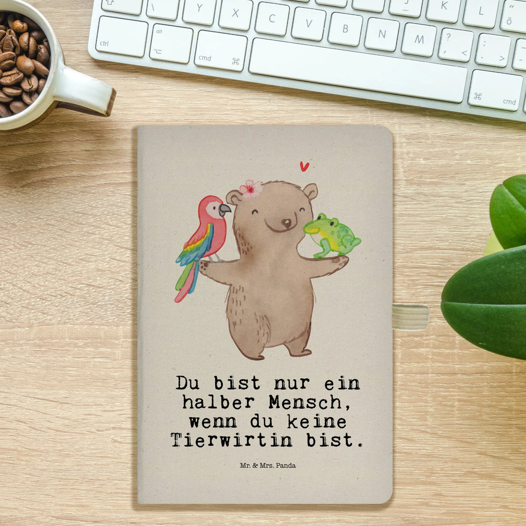 Bawełniany notatnik DIN A4 hodowczyni zwierząt serce Zawód, Wykształcenie, Jubileusz, Pożegnanie, Emerytura, Kolega, Koleżanka, Prezent, Dawać, Pracownik, Współpracownik, Firma, Dziękuję, Dziękuję bardzo