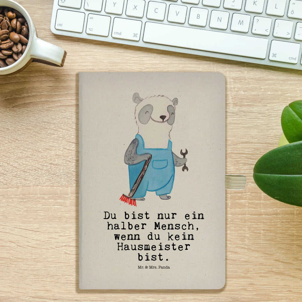 Bawełniany notatnik DIN A4 dozorca serce Zawód, Wykształcenie, Jubileusz, Pożegnanie, Emerytura, Kolega, Koleżanka, Prezent, Dawać, Pracownik, Współpracownik, Firma, Dziękuję, Dziękuję bardzo