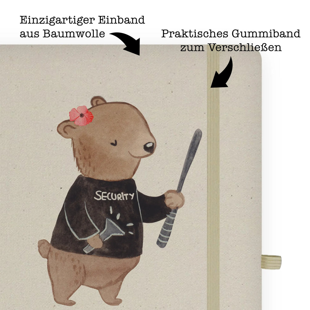 Bawełniany notes DIN A5 Pracowniczka ochrony serce Zawód, Wykształcenie, Jubileusz, Pożegnanie, Emerytura, Kolega, Koleżanka, Prezent, Dawać, Pracownik, Współpracownik, Firma, Dziękuję, Dziękuję bardzo