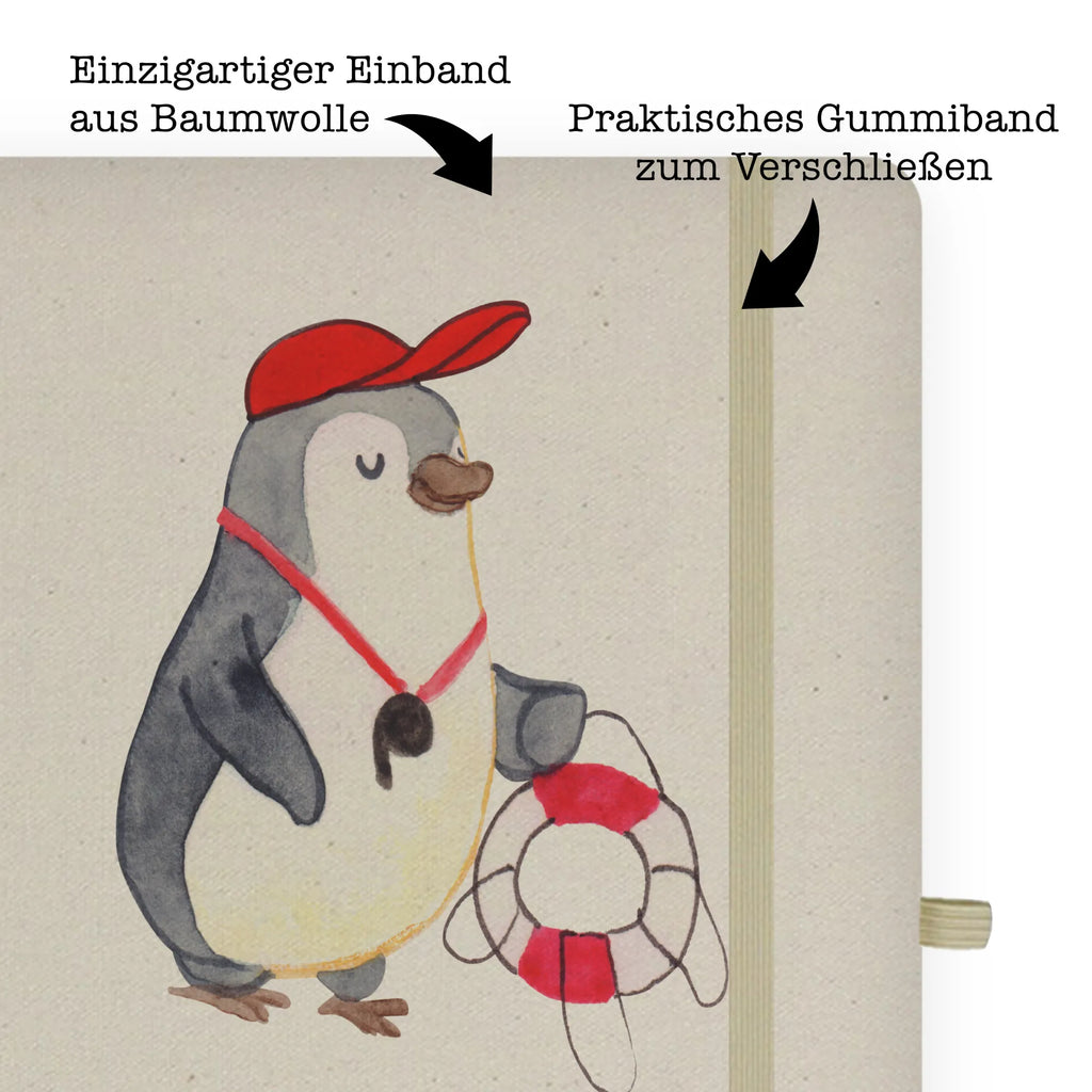 Bawełniany notatnik DIN A4 ratownik serce Zawód, Wykształcenie, Jubileusz, Pożegnanie, Emerytura, Kolega, Koleżanka, Prezent, Dawać, Pracownik, Współpracownik, Firma, Dziękuję, Dziękuję bardzo