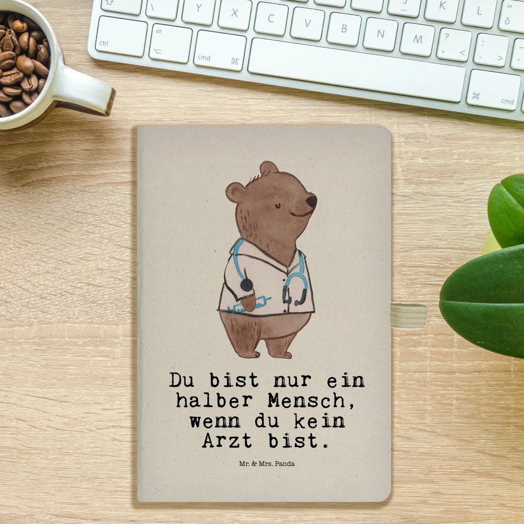 Bawełniany notatnik DIN A4 lekarz serce Zawód, Wykształcenie, Jubileusz, Pożegnanie, Emerytura, Kolega, Koleżanka, Prezent, Dawać, Pracownik, Współpracownik, Firma, Dziękuję, Dziękuję bardzo