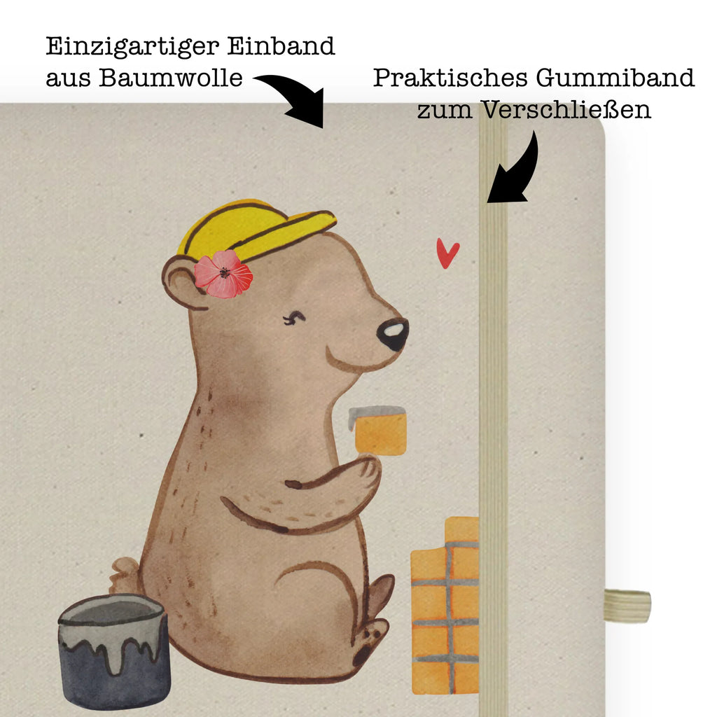 Baumwoll Notizbuch Maurerin mit Herz A5 Notizheft, Reisetagebuch, hardcover journal, hardcover notizbuch, Notizbuch DIN A5, a5 buch, Schreibbuch, din a5 buch, Notizbuch A5, Notizheft, A5 Heft, din a5 notizbuch, hardcover kladde, Schreibheft A5, Journal, Notizbuch A5 Hardcover, Tagebuch A5, notizbuch, Tagebuch, Skizzenbuch, Notizheft A5, a5 kladde, din a5 kladde, Journal A5, A5 Skizzenbuch, A5 Journal, A5 Notizbuch, Geschenk, Schenken, Jubiläum, Danke, Dankeschön, Beruf, Ausbildung, Abschied, Rente, Kollege, Kollegin, Arbeitskollege, Mitarbeiter, Firma, Gesellenprüfung, Maurermeisterin, Maurerbetrieb, Handwerkerin, Maurerin