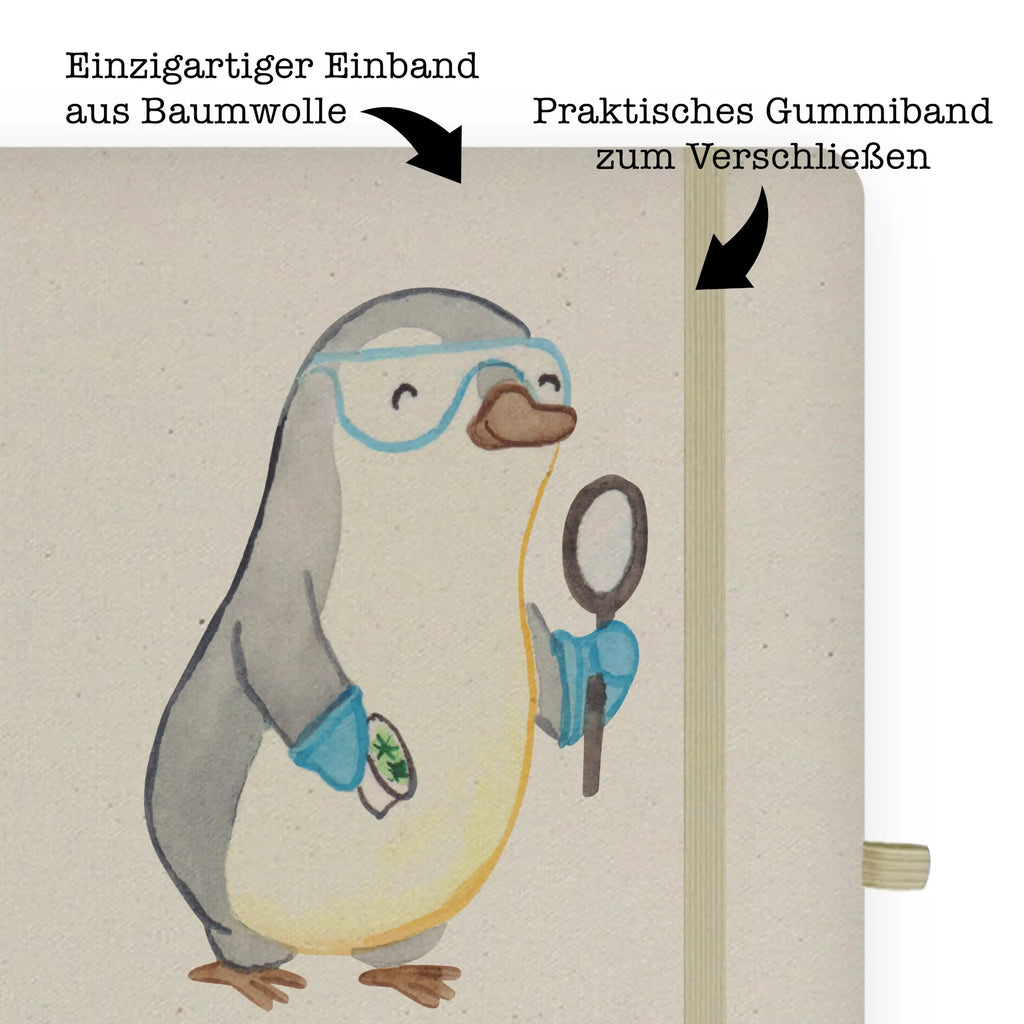 Bawełniany notatnik DIN A4 biolog serce Zawód, Wykształcenie, Jubileusz, Pożegnanie, Emerytura, Kolega, Koleżanka, Prezent, Dawać, Pracownik, Współpracownik, Firma, Dziękuję, Dziękuję bardzo