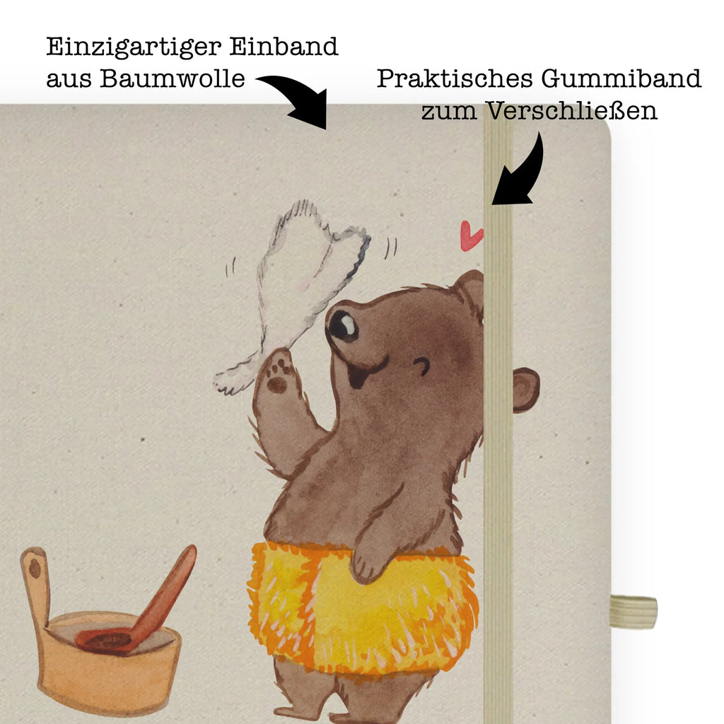 Cotton notebook sauna master heart notes, notepad, journal, notebook, writing book, entry book, diary, sketchbook, address book, gift, gift idea, best, farewell gift, passing exam, anniversary, retirement, promotion, job start, sayings, funny, profession