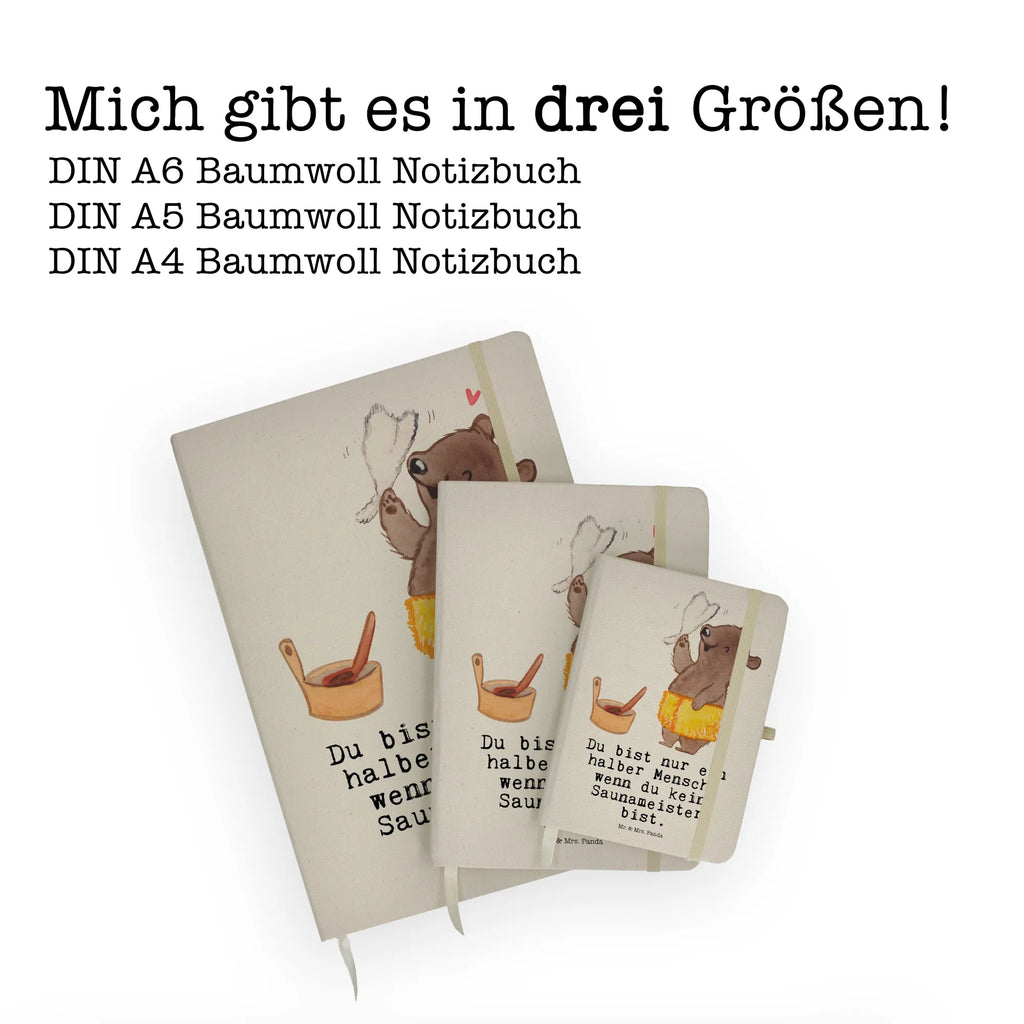 Cotton notebook sauna master heart notes, notepad, journal, notebook, writing book, entry book, diary, sketchbook, address book, gift, gift idea, best, farewell gift, passing exam, anniversary, retirement, promotion, job start, sayings, funny, profession