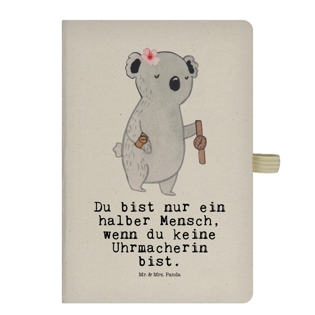 Bawełniany notes DIN A5 Zegarmistrzyni serce Zawód, Wykształcenie, Jubileusz, Pożegnanie, Emerytura, Kolega, Koleżanka, Prezent, Dawać, Pracownik, Współpracownik, Firma, Dziękuję, Dziękuję bardzo