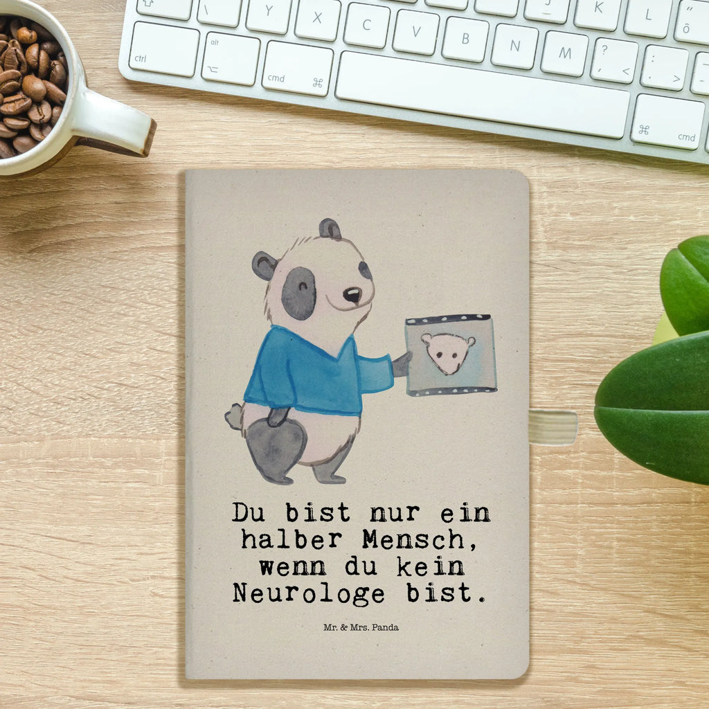 Bawełniany notes DIN A5 neurolog Serce Zawód, Wykształcenie, Jubileusz, Pożegnanie, Emerytura, Kolega, Koleżanka, Prezent, Dawać, Pracownik, Współpracownik, Firma, Dziękuję, Dziękuję bardzo