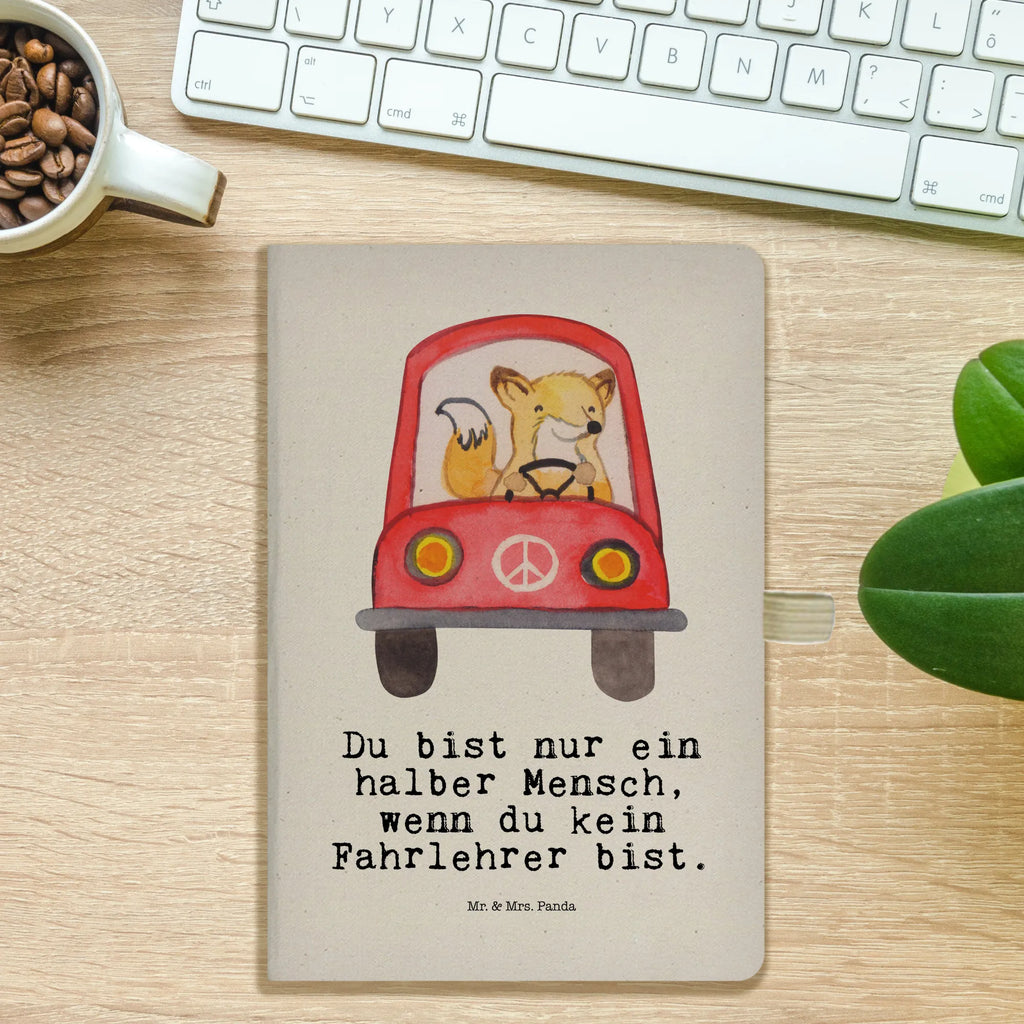 Bawełniany notes DIN A5 instruktor nauki jazdy Serce Zawód, Wykształcenie, Jubileusz, Pożegnanie, Emerytura, Kolega, Koleżanka, Prezent, Dawać, Pracownik, Współpracownik, Firma, Dziękuję, Dziękuję bardzo