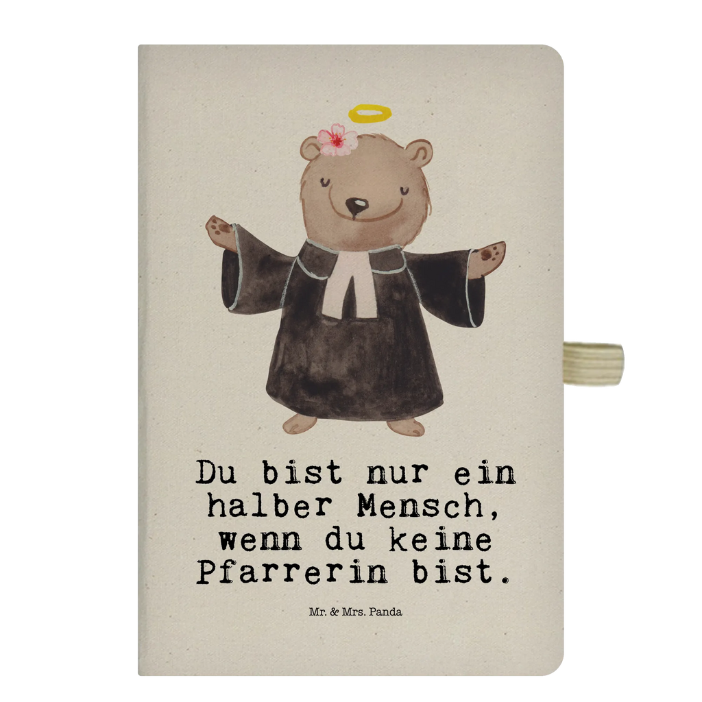 Bawełniany notes DIN A5 proboszczyni serce Zawód, Wykształcenie, Jubileusz, Pożegnanie, Emerytura, Kolega, Koleżanka, Prezent, Dawać, Pracownik, Współpracownik, Firma, Dziękuję, Dziękuję bardzo