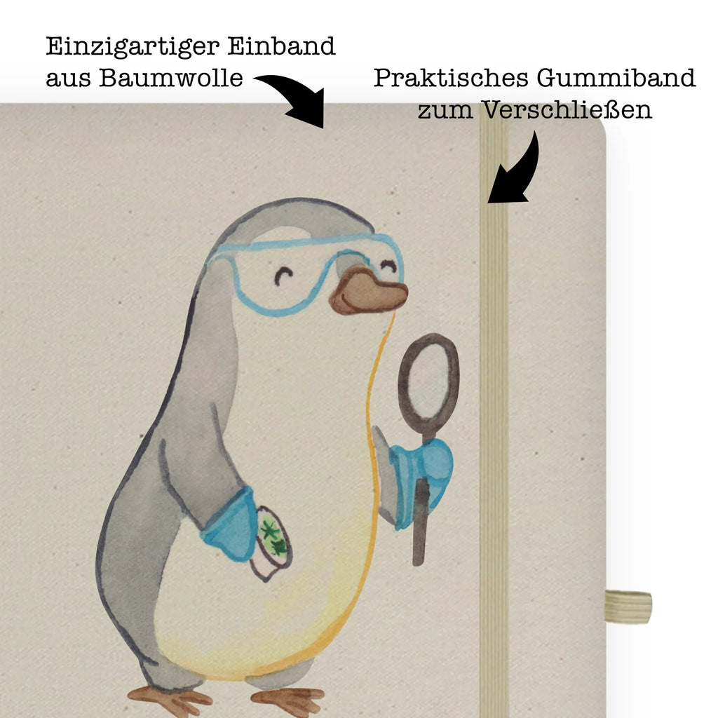 Bawełniany notes DIN A5 Naukowiec serce Zawód, Wykształcenie, Jubileusz, Pożegnanie, Emerytura, Kolega, Koleżanka, Prezent, Dawać, Pracownik, Współpracownik, Firma, Dziękuję, Dziękuję bardzo