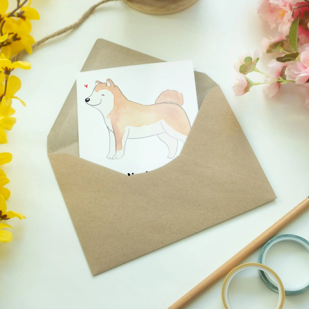 Greetings card Akita Inu Lifesaver invitation card, greeting card, birthday card, folding card, wedding card, Dog, dog breed, purebred dog, dog owner, gift, animal lover, giving, puppy