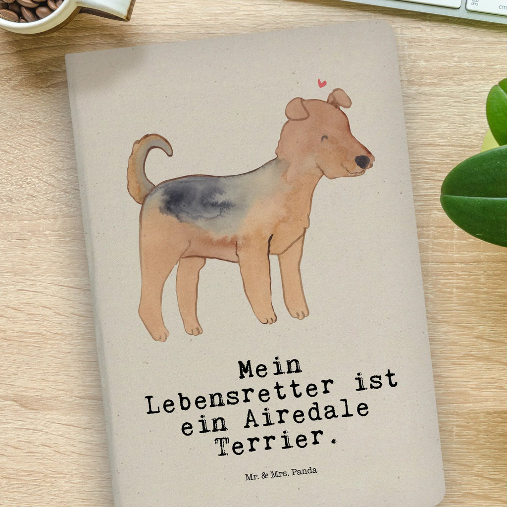 Cotton notebook Airedale Terrier Lifesaver diary, notepad, notebook, journal, writing book, address book, sketchbook, notes, entry book, Dog, dog breed, purebred dog, dog owner, gift, animal lover, giving, puppy