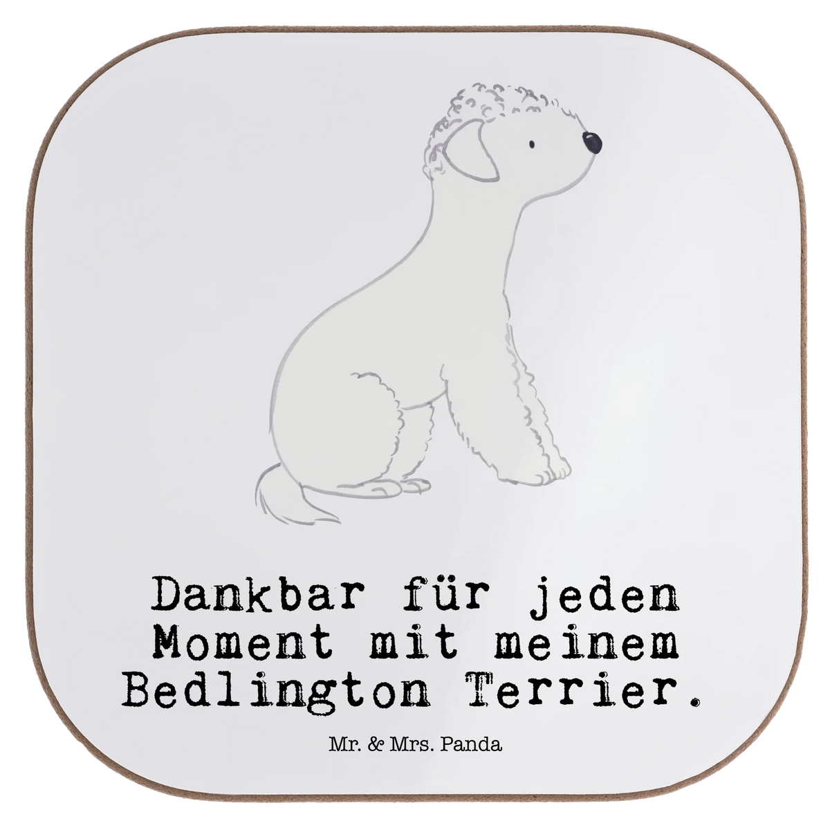 Square coaster Bedlington Terrier Moment gift, glass coasters, Coasters, breakfast, party, gifts, presents, Dog, dog breed, purebred dog, dog owner, animal lover, giving, puppy
