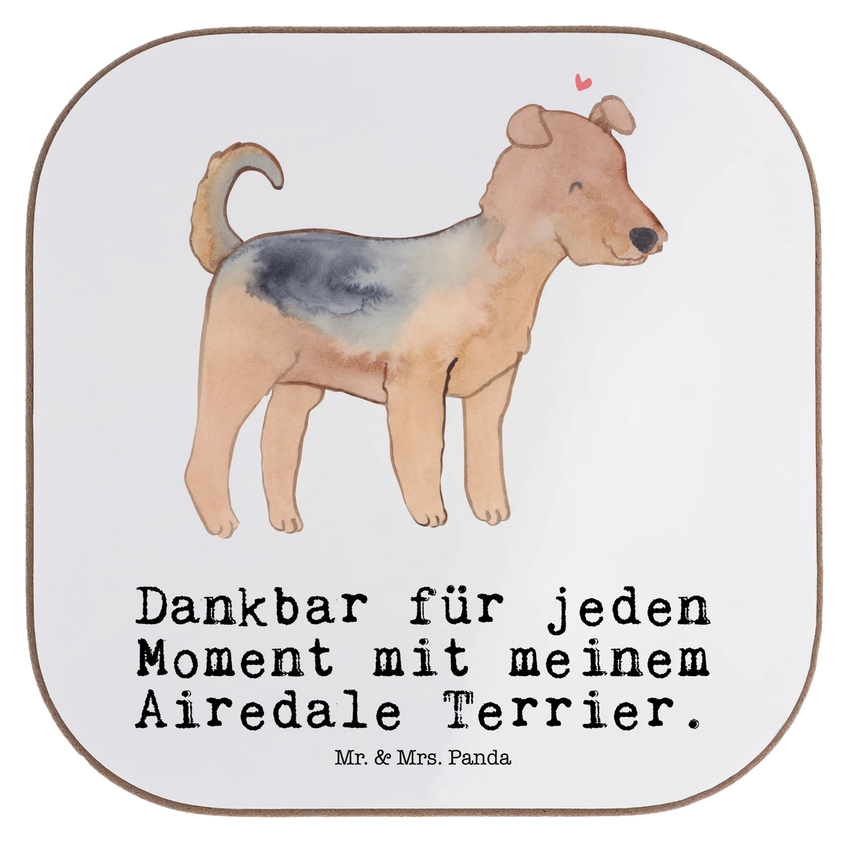 Square coaster Airedale Terrier moment Coasters, presents, gifts, gift, party, glass coasters, breakfast, Dog, dog breed, purebred dog, dog owner, animal lover, giving, puppy