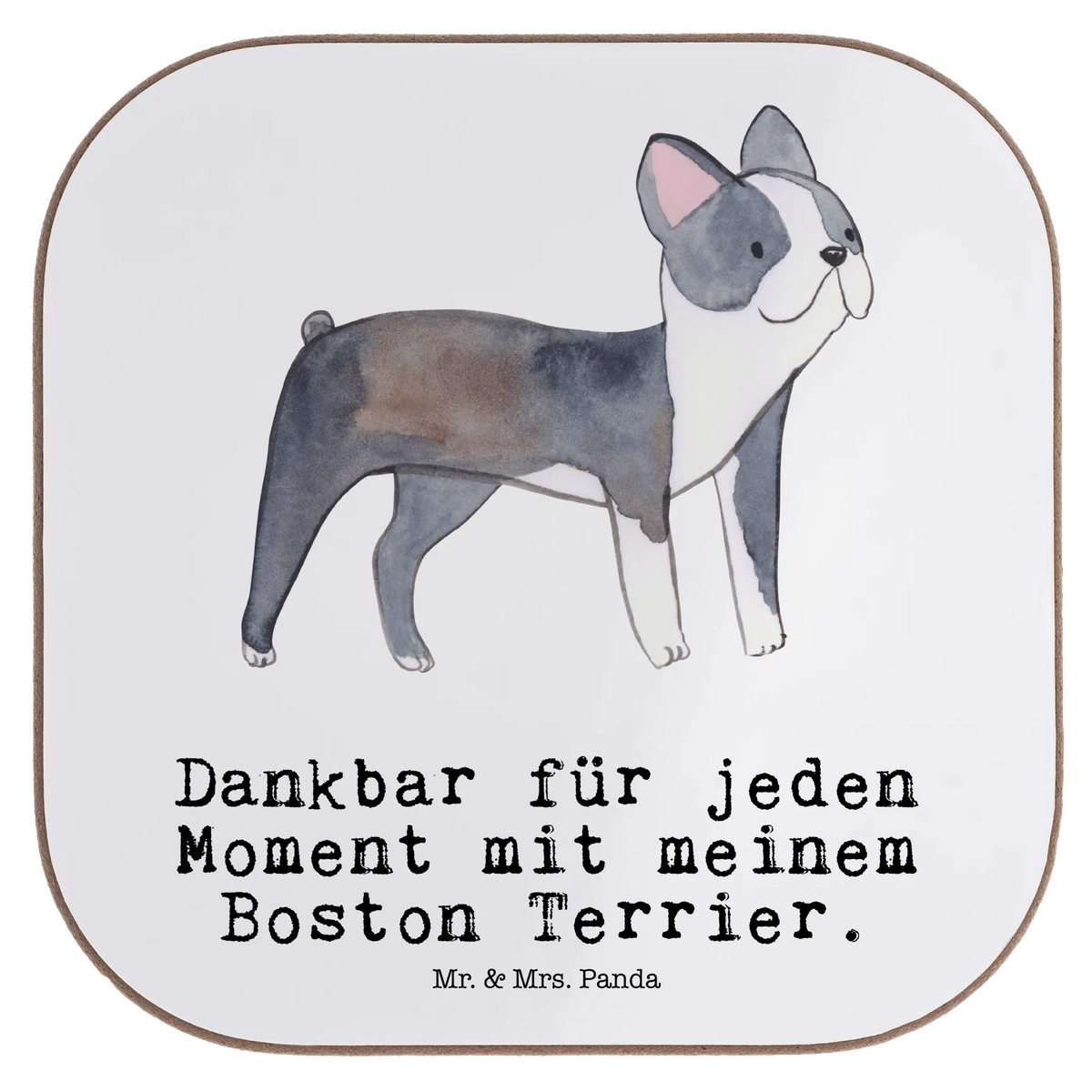 Square coaster Boston Terrier Moment breakfast, glass coasters, gift, gifts, presents, party, Coasters, Dog, dog breed, purebred dog, dog owner, animal lover, giving, puppy