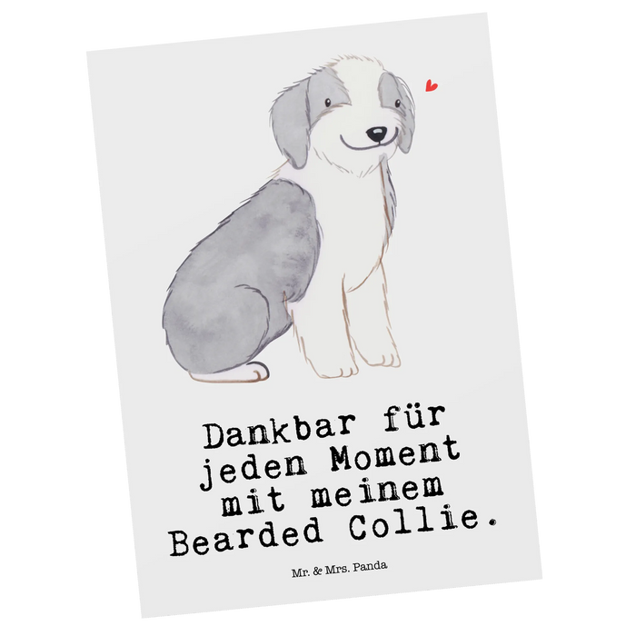 Postkarte Bearded Collie Moment
