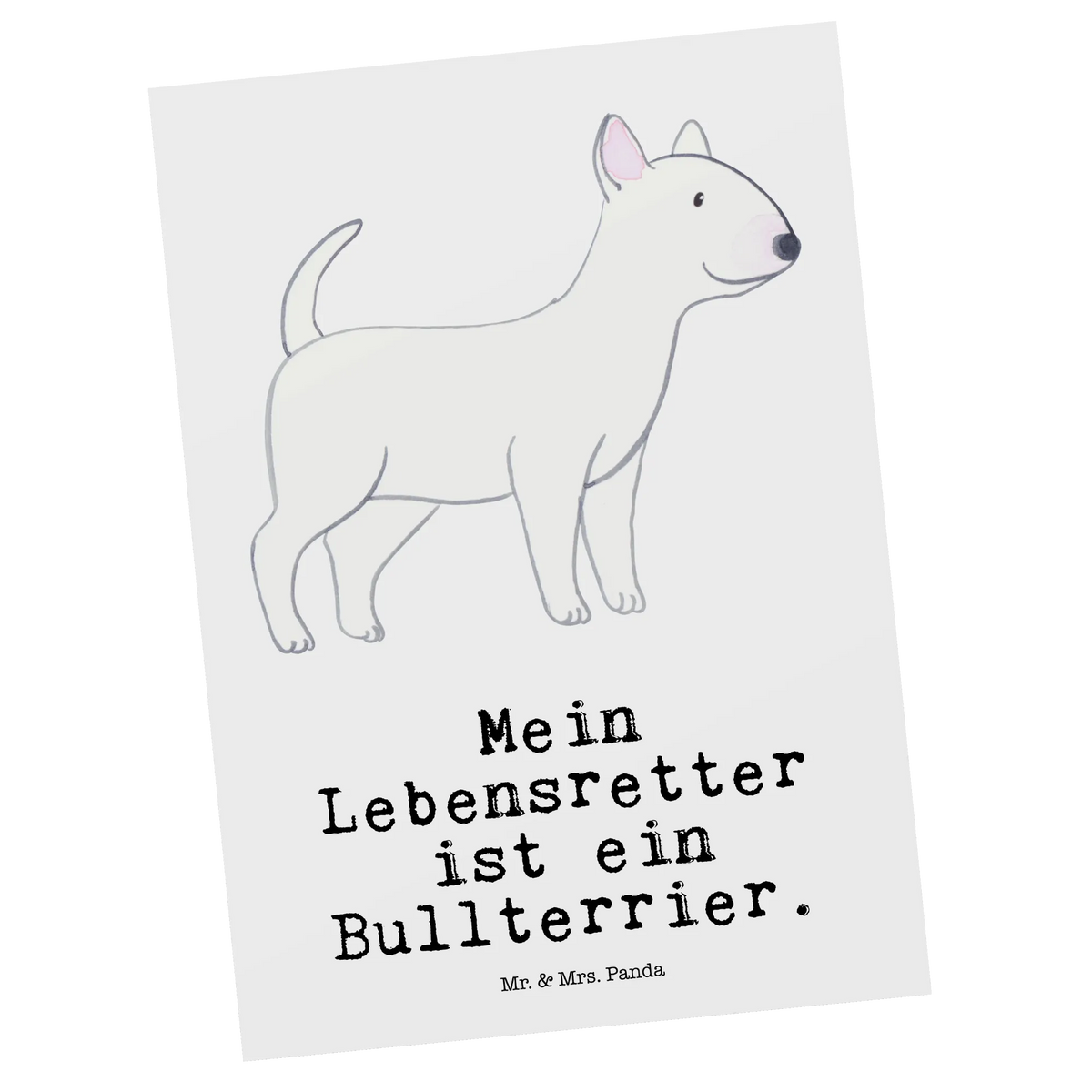 Postcard Bull Terrier Lifesaver letter, postcards, paper, Postcard, gift, gift card, card, invitation card, invitation, Dog, dog breed, purebred dog, dog owner, animal lover, giving, puppy