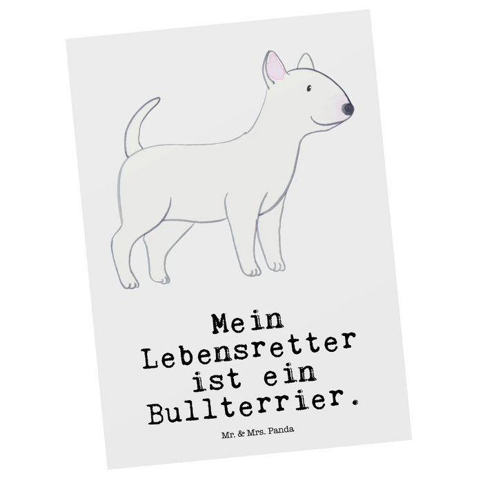 Postcard Bull Terrier Lifesaver