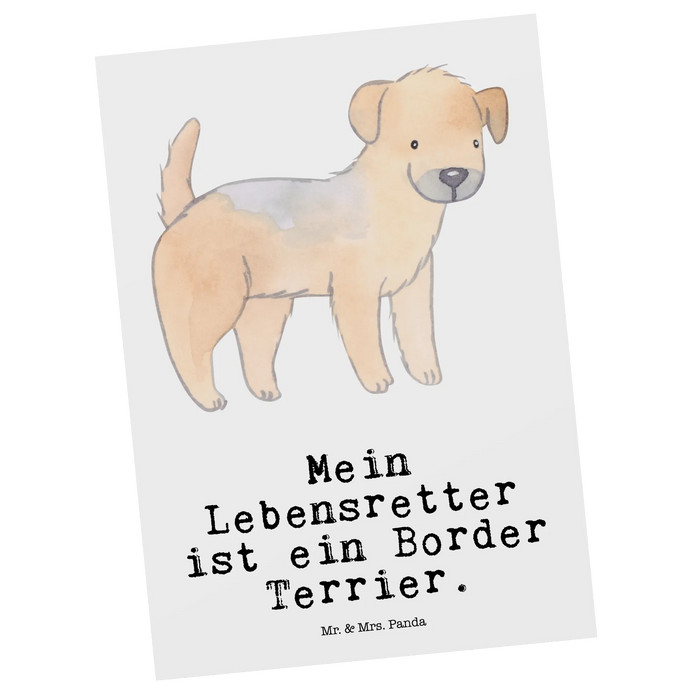 Postcard Border Terrier Lifesaver