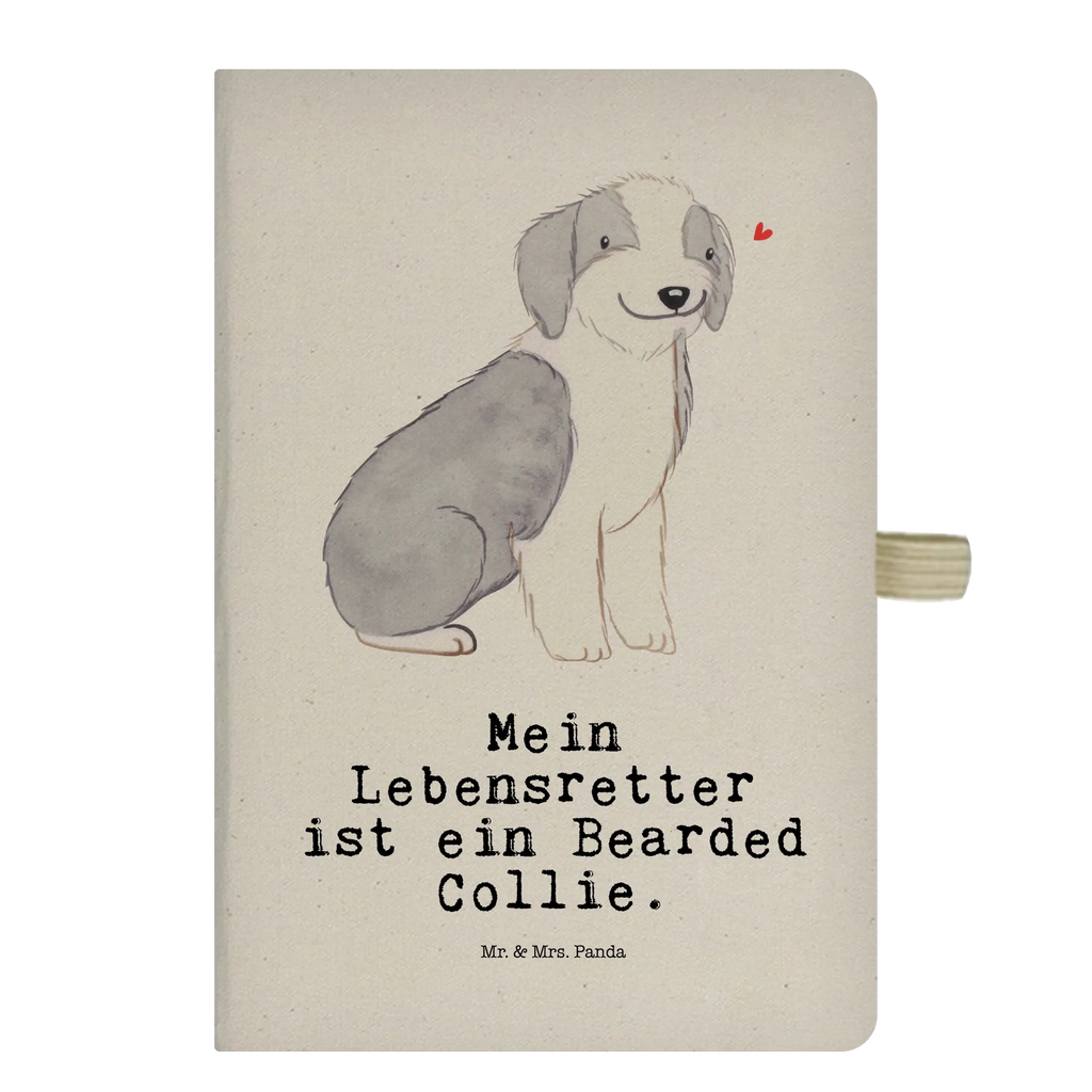 Cotton notebook Bearded Collie Lifesaver diary, writing book, entry book, notepad, notes, journal, notebook, sketchbook, address book, Dog, dog breed, purebred dog, dog owner, gift, animal lover, giving, puppy