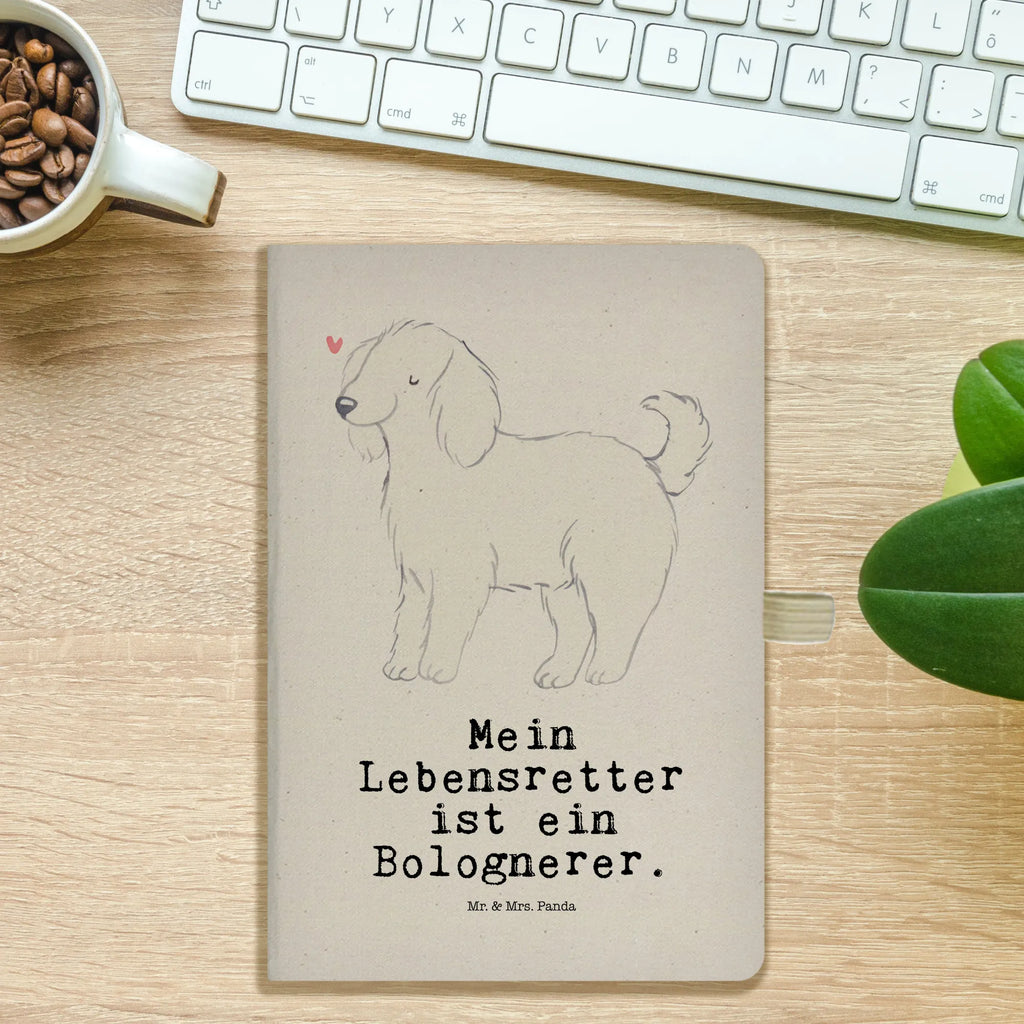 Cotton notebook Bolognese Lifesaver entry book, address book, journal, notepad, notes, notebook, writing book, sketchbook, diary, Dog, dog breed, purebred dog, dog owner, gift, animal lover, giving, puppy