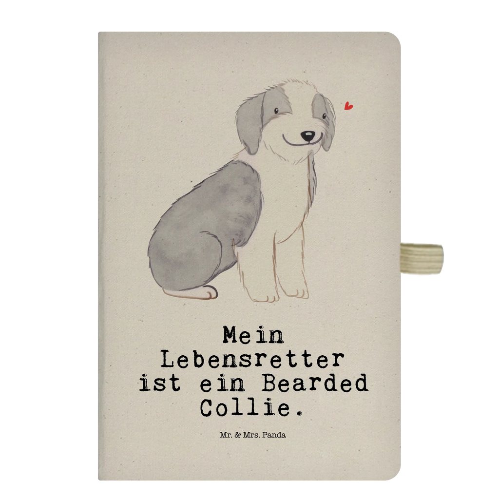 Cotton notebook Bearded Collie Lifesaver diary, writing book, entry book, notepad, notes, journal, notebook, sketchbook, address book, Dog, dog breed, purebred dog, dog owner, gift, animal lover, giving, puppy