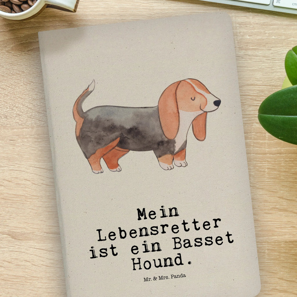 Cotton notebook Basset Hound Lifesaver diary, sketchbook, writing book, notepad, notebook, notes, journal, address book, entry book, Dog, dog breed, purebred dog, dog owner, gift, animal lover, giving, puppy