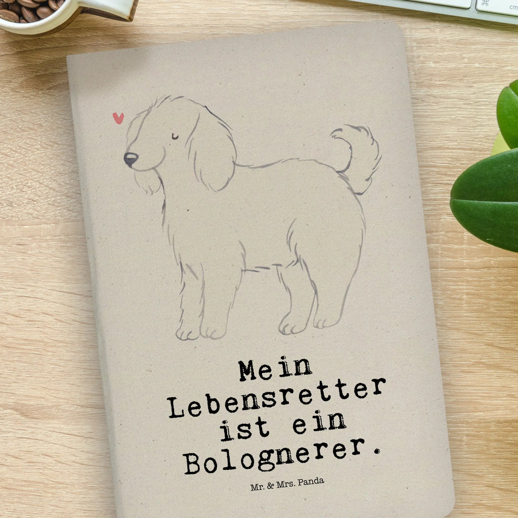 Cotton notebook Bolognese Lifesaver entry book, address book, journal, notepad, notes, notebook, writing book, sketchbook, diary, Dog, dog breed, purebred dog, dog owner, gift, animal lover, giving, puppy