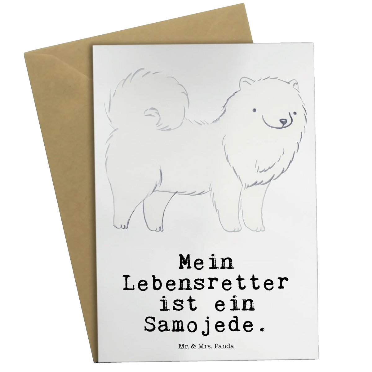 Greetings card Samoyed Lifesaver invitation card, folding card, greeting card, birthday card, wedding card, Dog, dog breed, purebred dog, dog owner, gift, animal lover, giving, puppy