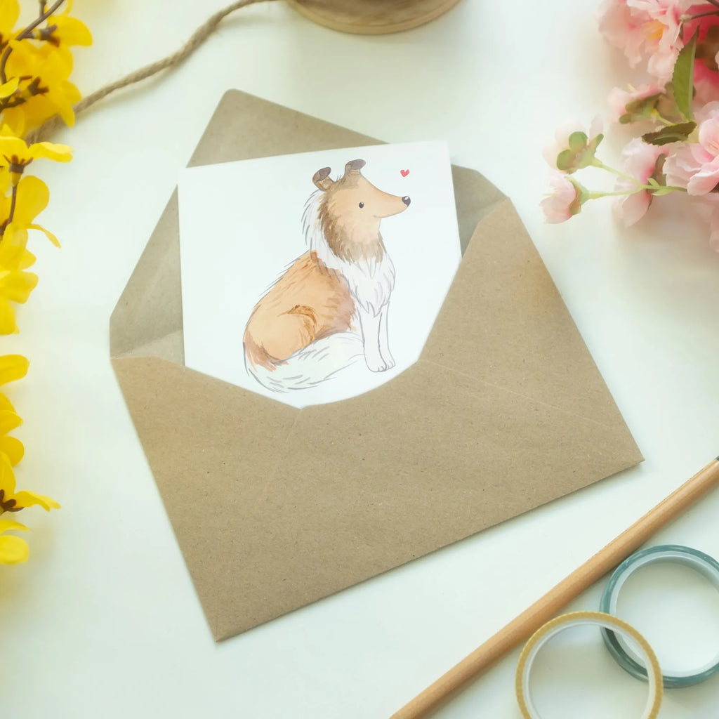 Greetings card Long-haired Collie Moment wedding card, greeting card, invitation card, folding card, birthday card, Dog, dog breed, purebred dog, dog owner, gift, animal lover, giving, puppy