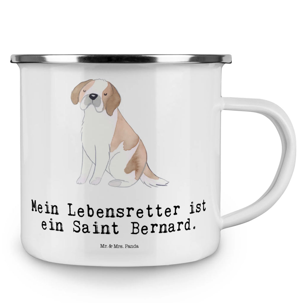 Kempingowy kubek emaliowany Bernardyn Ratownik Pies, rasa psa, pies rasowy, właściciel psa, prezent, miłośnik zwierząt, dawanie, szczeniak