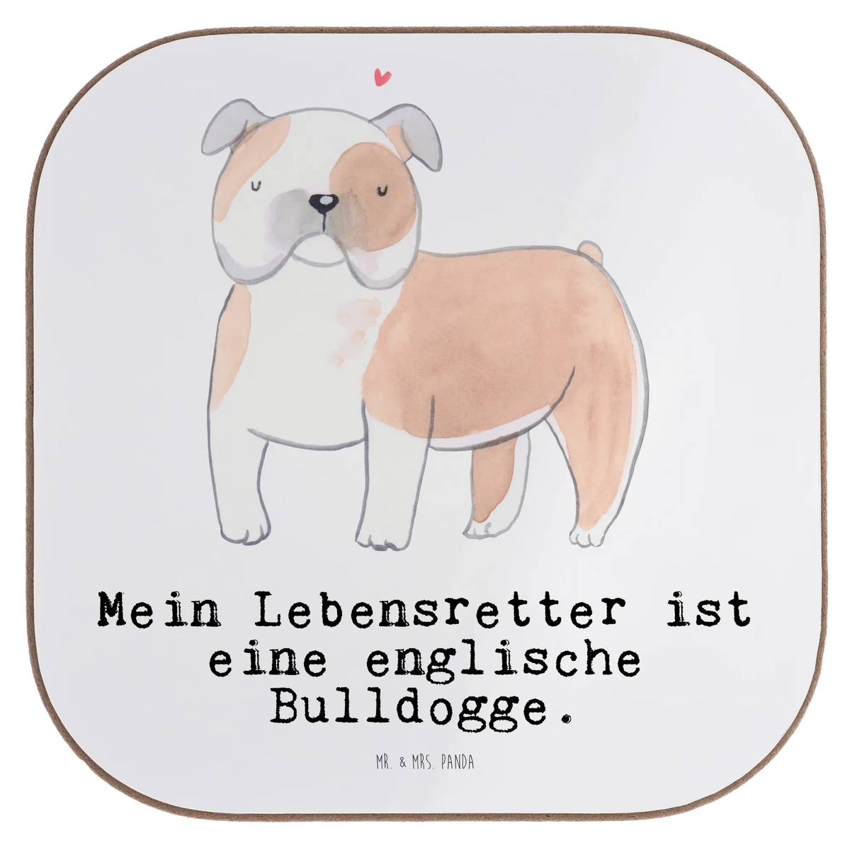 Square coaster English Bulldog Lifesaver