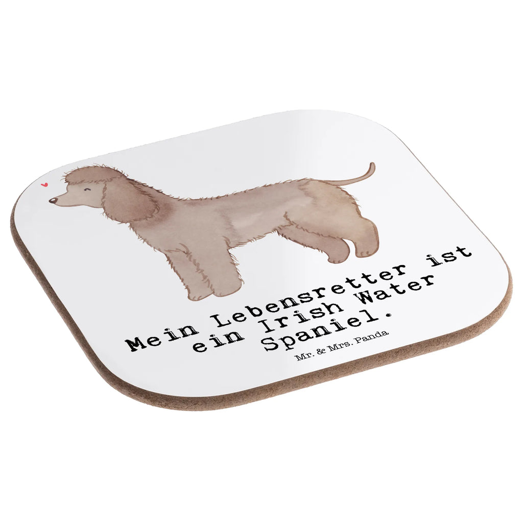 Square coaster Irish Water Spaniel Lifesaver glass coasters, gifts, party, breakfast, gift, presents, Coasters, Dog, dog breed, purebred dog, dog owner, animal lover, giving, puppy